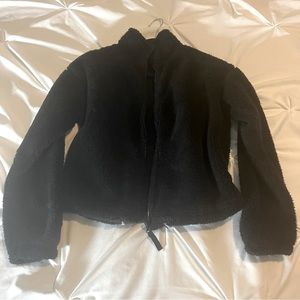 Forever 21 Plush Drop Sleeve Jacket Black Small